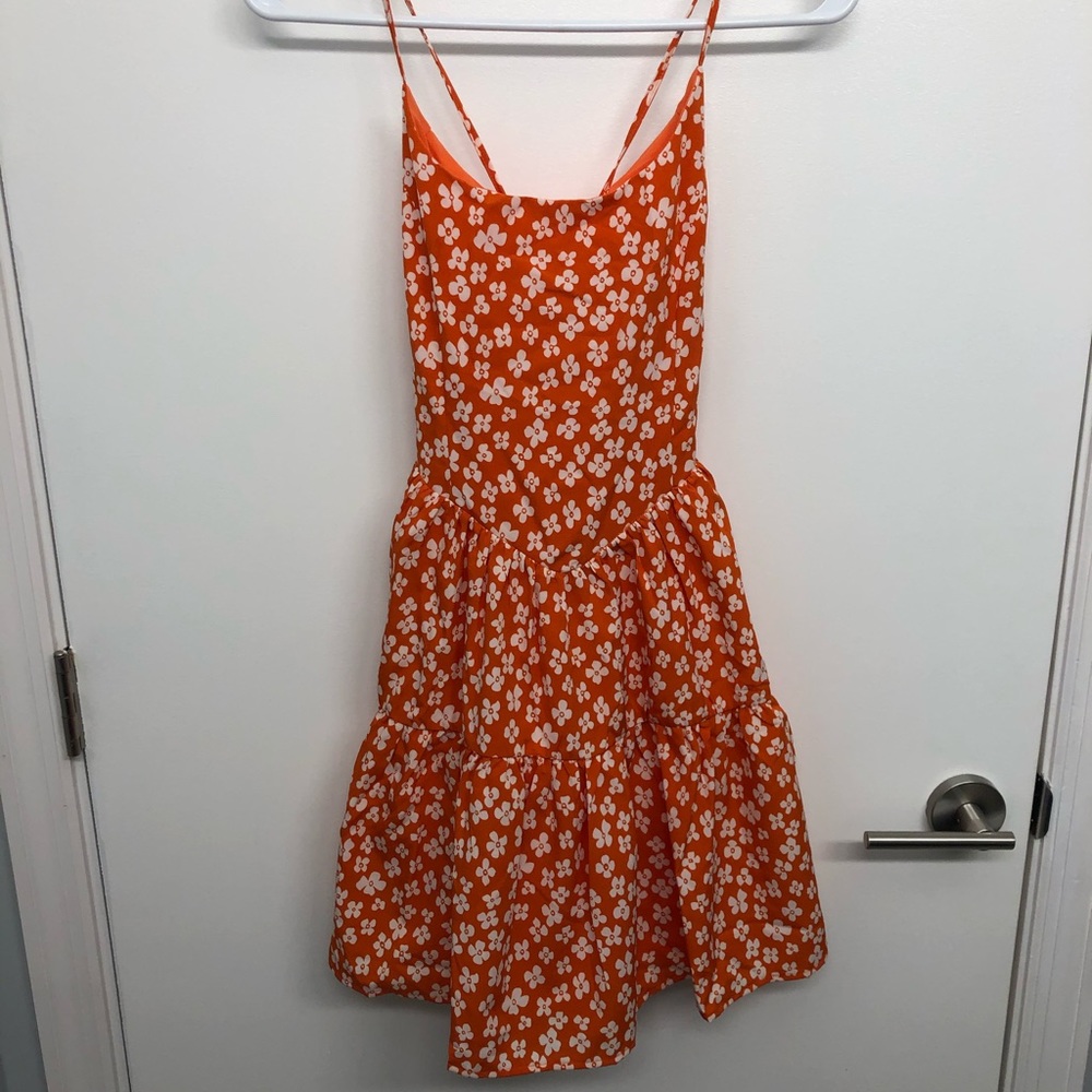 Forever 21 Floral Lace-Up Mini Dress